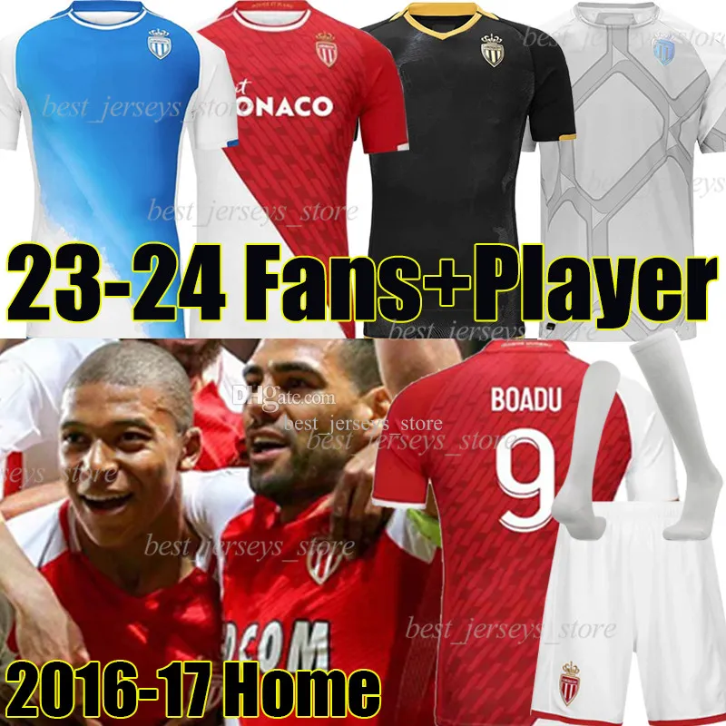 Monaco Retro Soccer Jerseys 2016-17 Home Mbappe 23/24 Tuybens 1998-2000 Dalger Vintage كما Ben Yedder Jolovin