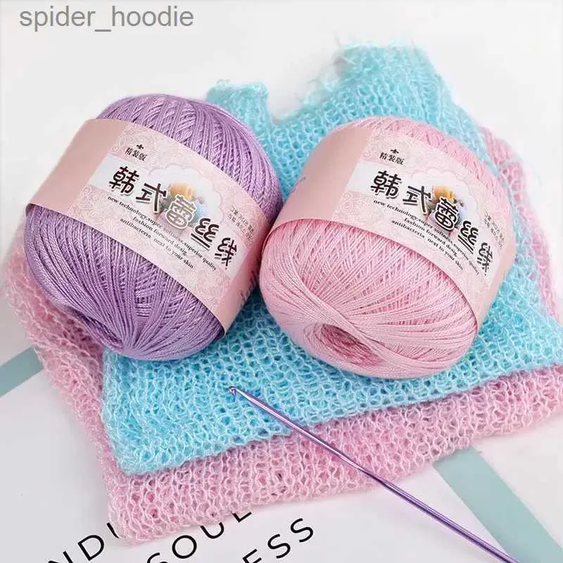 YARN 50G/PCレースコットンヤーンシルクハンドニットかぎ針編み薄いレースヤーン