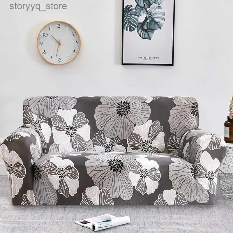 Sandalye kapaklar çiçek baskı kanepe kapak oturma odası slipcovers kanepe kapak pamuk elastik kanepe kapak kanepe havlu sandalye koruyucusu 1pc q231130