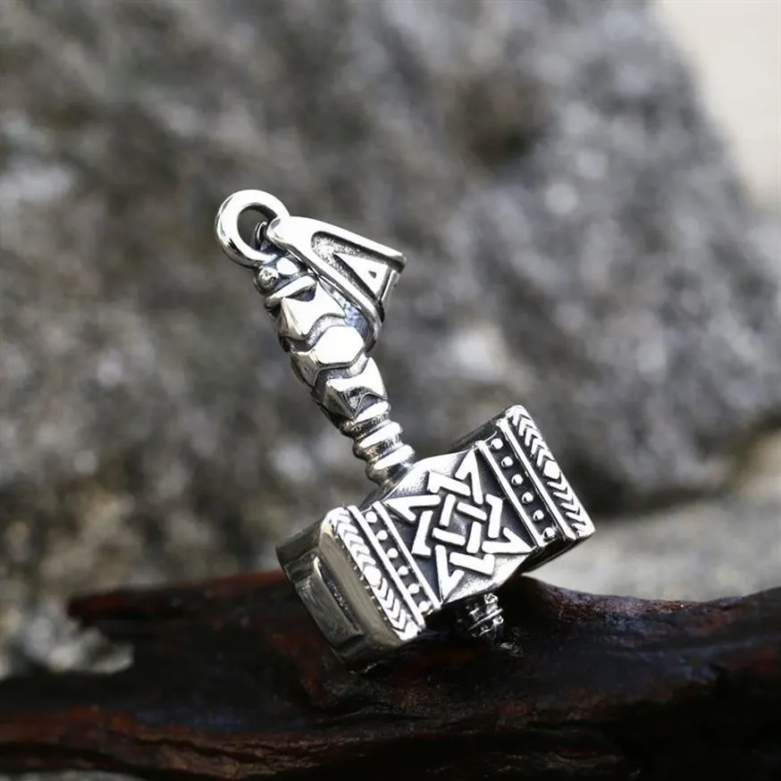 Yutong Vikings Pendentif Collier Mjolnir Pendentif Nord Collier En Acier Inoxydable Chaîne Norse Viking Bijoux BP8-4822391