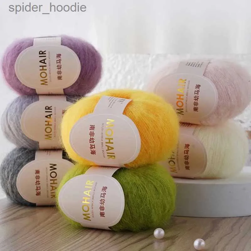 Fil 25g / rouleau mohair lait bébé bébé tricot doux en laine de laine