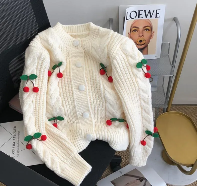 Damessweaters Mode Knoop Gebreid Casual Lange mouw V-hals Kantoor Dame Tops Trui Kleding