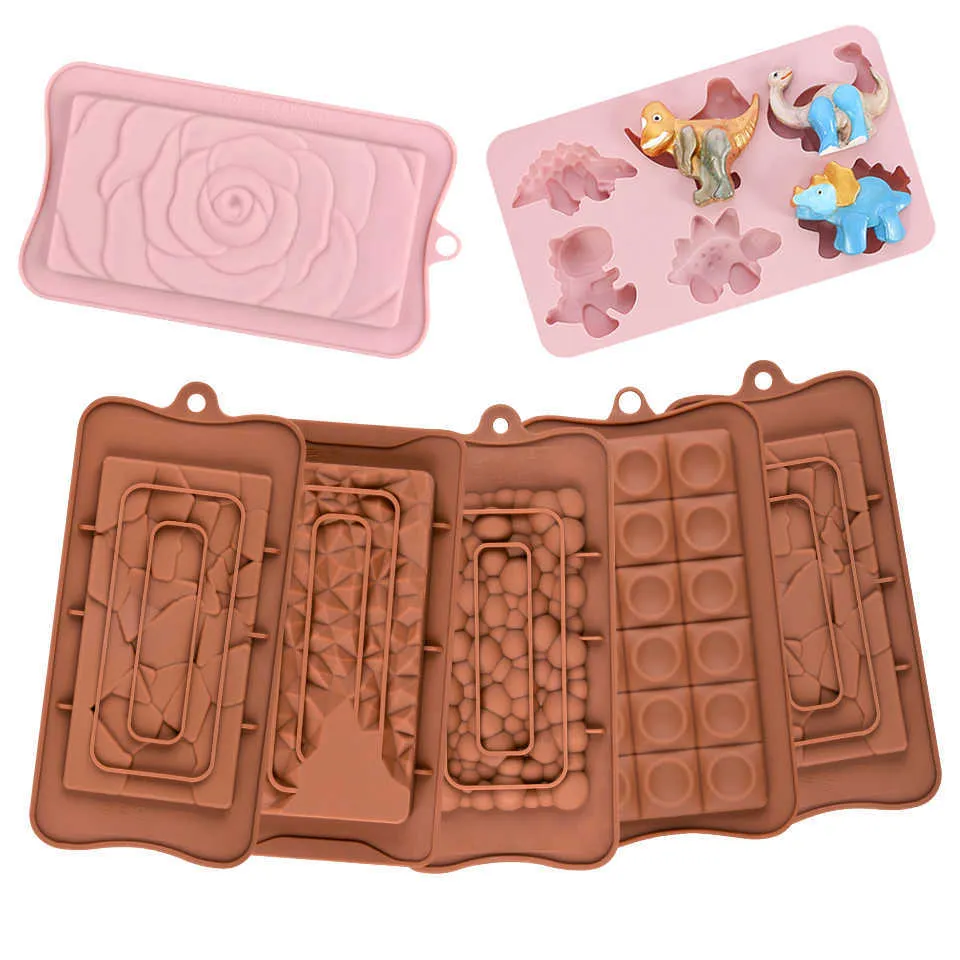 New Flower Chocolate Mold Cake Silicone Cookie Cupcake Molds Soap Mould DIY  Rectangle Square Chocolate mold