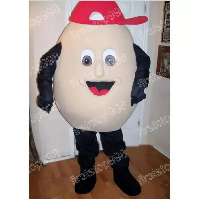 Costume della mascotte dell'uovo di Halloween Personaggio dei cartoni animati del tema anime Costume da pubblicità esterna per feste di Natale per adulti unisex