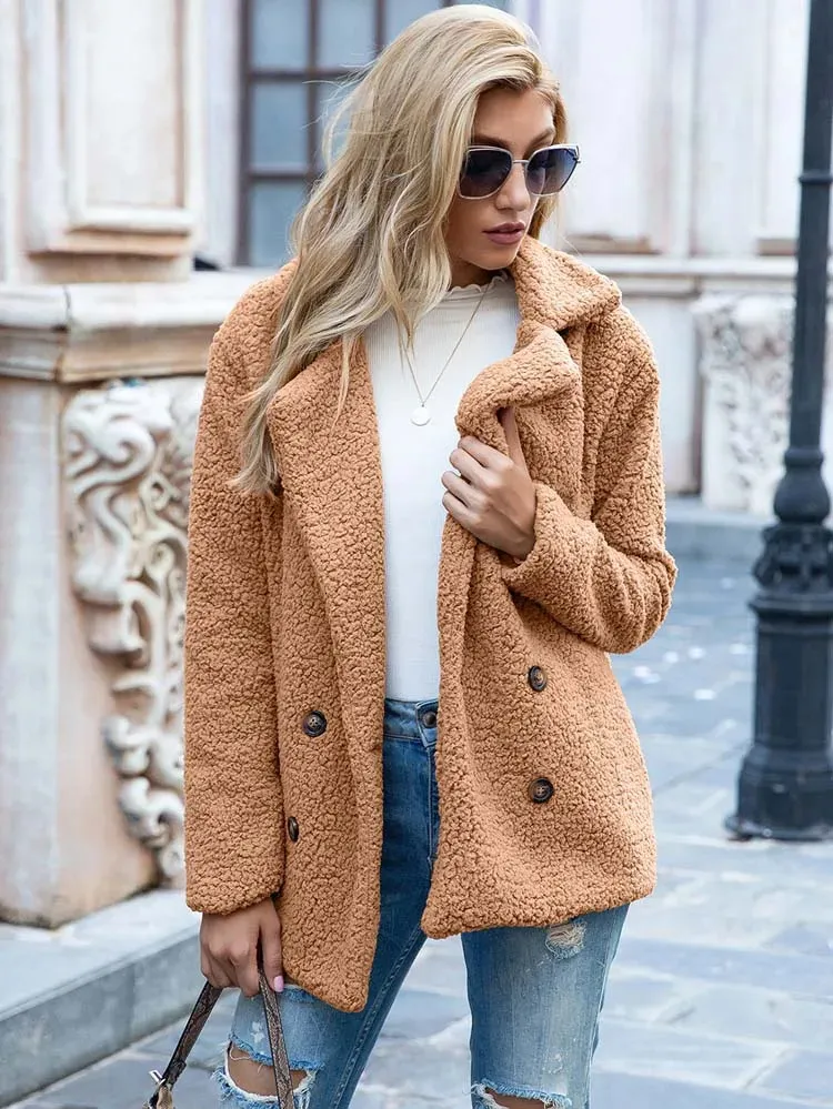 Fourrure Femme Fausse Fourrure Automne Hiver Teddy Manteau Femmes Fausse Fourrure Manteau Femme Surdimensionne Teddy Veste Dames Vetements Dexterieur Pardessus Epais Chaud Manteaux En Peluche 231129 D...