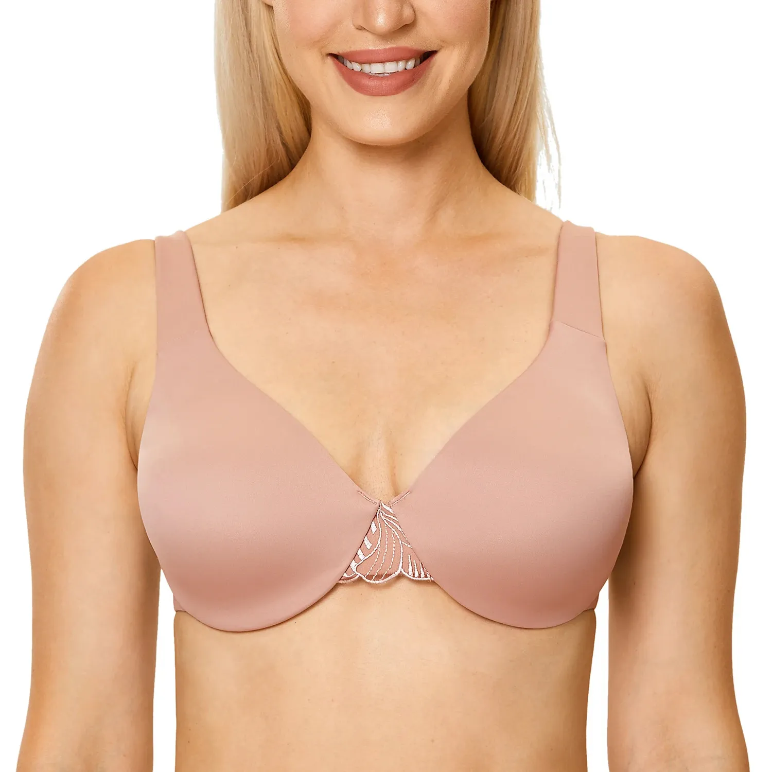 Bra's Plus Size Lace Seamless Minimizer BH Underwire Full täckning Non -Padded Underwear 34 36 38 40 42 D DD E F G 231129