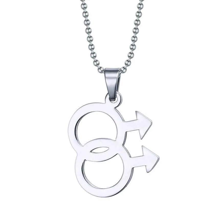 Модный мужской логотип гей-прайд кулон ювелирные изделия из нержавеющей стали 316L кулон ожерелья гей Jewelry2193