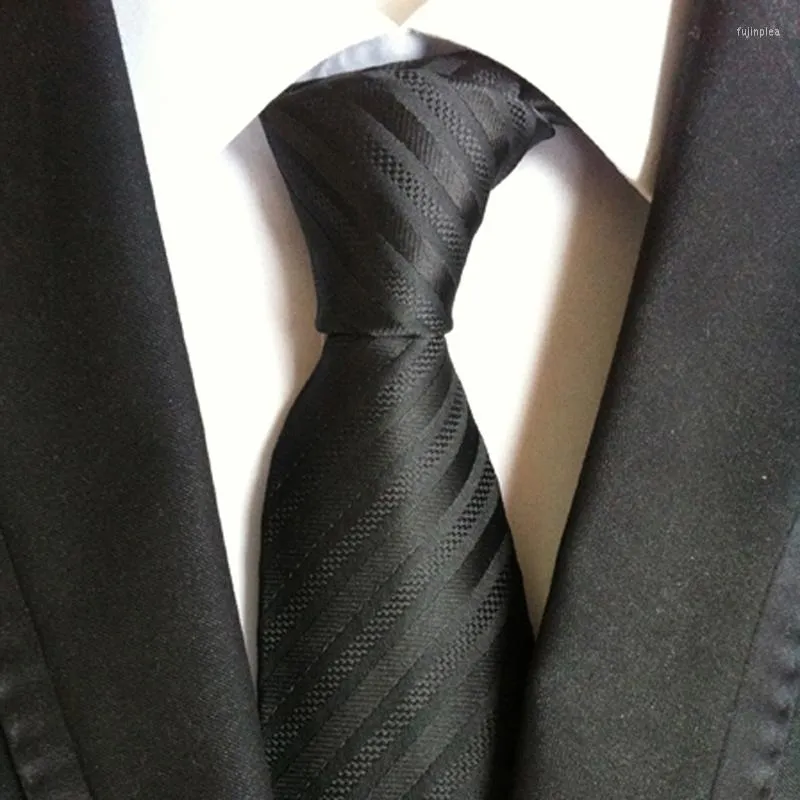 Boogbladen mode zwarte stropdassen voor mannen 8 cm breed rood bruiloftsfeest formeel pak gravatas gestreepte vaste kleuren nek stropdas accessoire