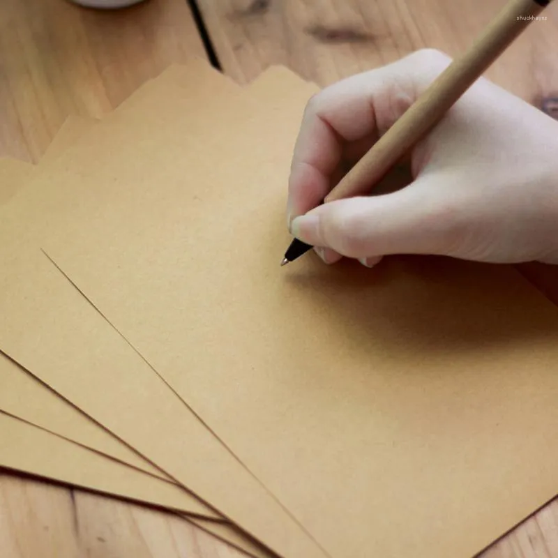 Emballage cadeau 50 feuilles de papeterie vierge vintage en papier kraft pour le bureau de l'école