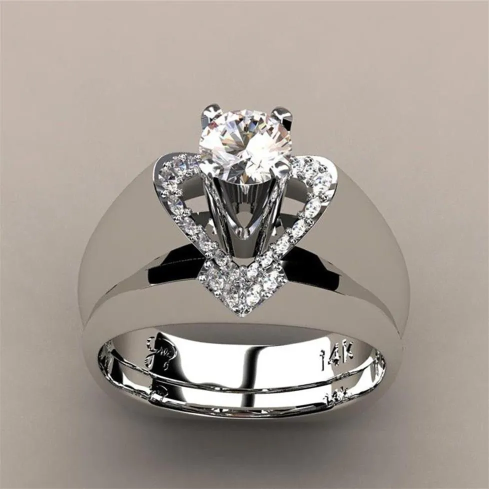 Новое креативное кольцо с бриллиантом в форме сердца, женское европейское и американское модное щедрое обручальное кольцо, кольцо Whole257e