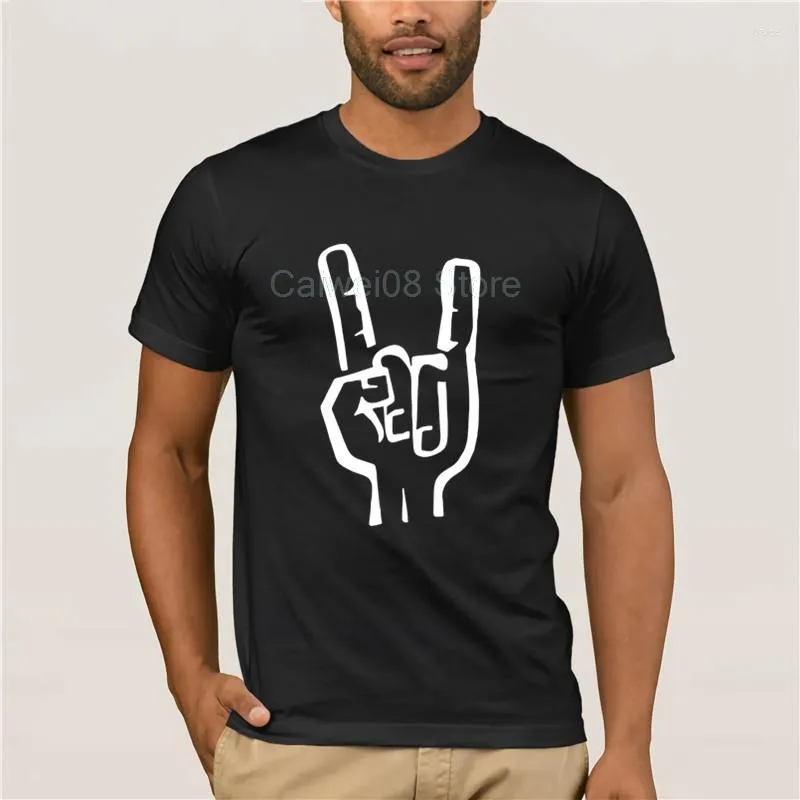 Herr t-skjortor tryckt t-shirt besättning hals kort ärm casual metall horn tung symbol cool stolthet personlighet