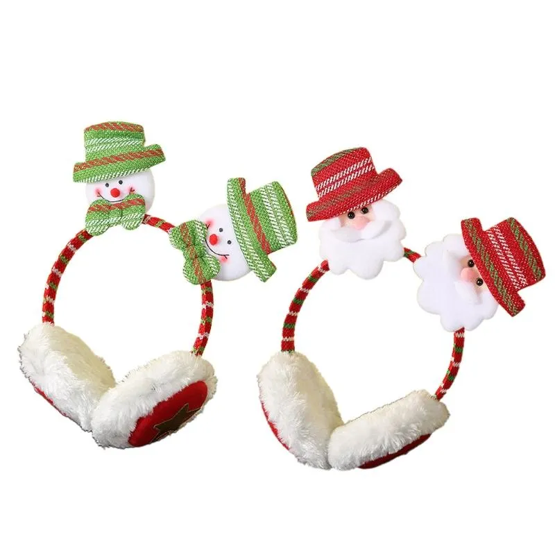 Baskar öron muff öronmuff varmare för kvinnor flickor vinter faux päls julklappar mamma dotter Santa Earmuffs Christmasberets