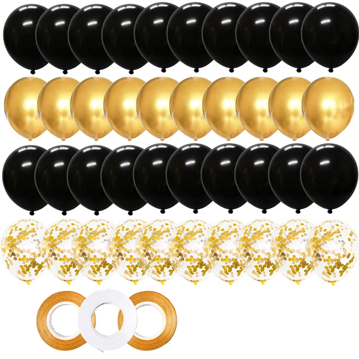 Decorações de Natal 40 pcs 12 polegadas ouro preto misturado confetes balões de látex menino menina aniversário adulto mulher homem festa formatura ano 231130