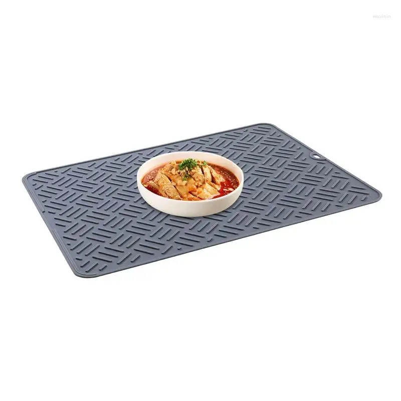 Tapetes de mesa Cozinha Pia Prato Secagem Mat Silicone Dreno Pad Potes para utensílios de mesa antiderrapante rápido