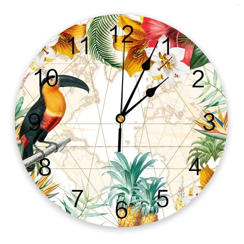 Настенные часы Toucan Flower Tropical Plant