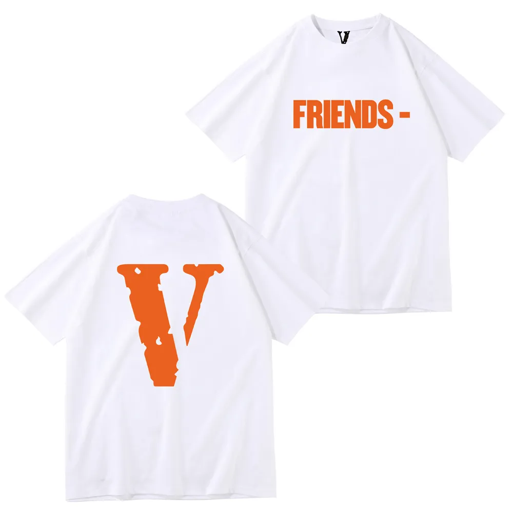 Vlone Tシャツ22SSデザイナーVlones Devil v Mens T Shirt High Hip-Hop Skull Head Row Skeleton Printing Roose EuropeanおよびAmerican Tops S-XL