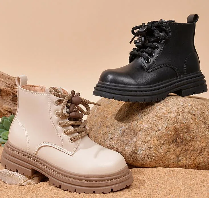 DHgate New 2024 Autumn Winter Baby Kids Short Boots Warm Girls Boys Shoes Leather Children Boots Fashion Plush Toddler Snow Boots Kids Baby Kids Maternity