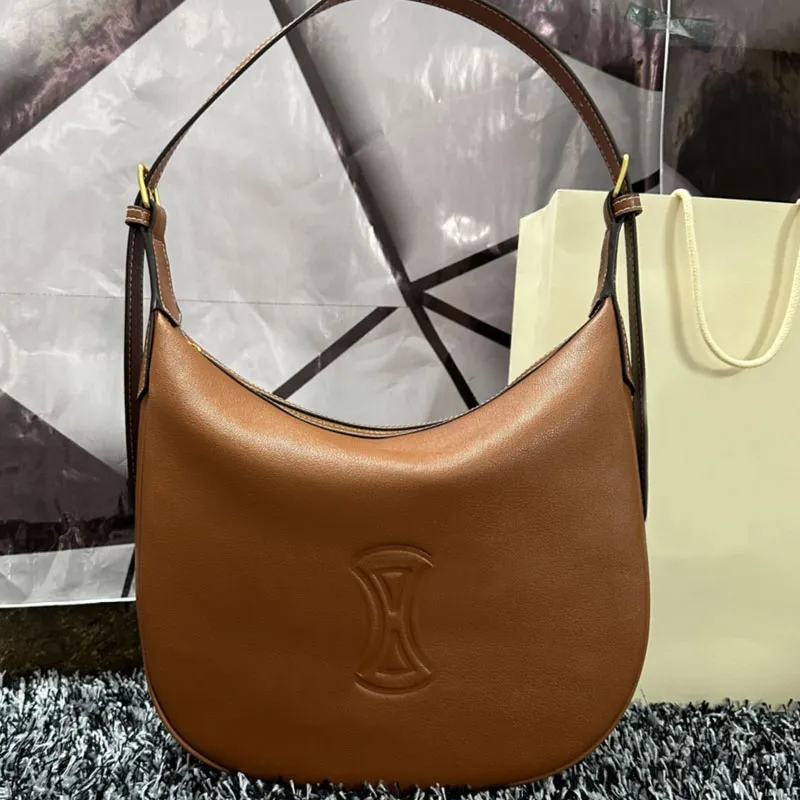 디자이너 가방 어깨 호보 핸드백 여성 패션 메신저 가방 송아지 가죽 클래식 세련된 봉투 지갑 고용량 지갑 갈색 프린트