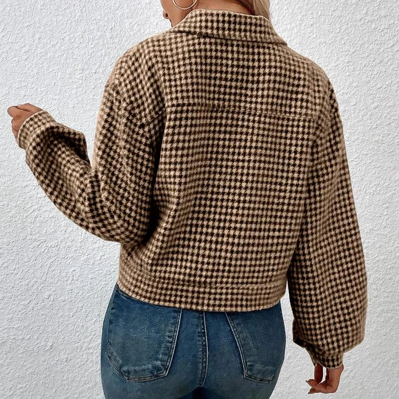 Jaquetas femininas mulheres turn down colarinho shacket único breasted retro curto outerwear solto ajuste feminino casual streetwear