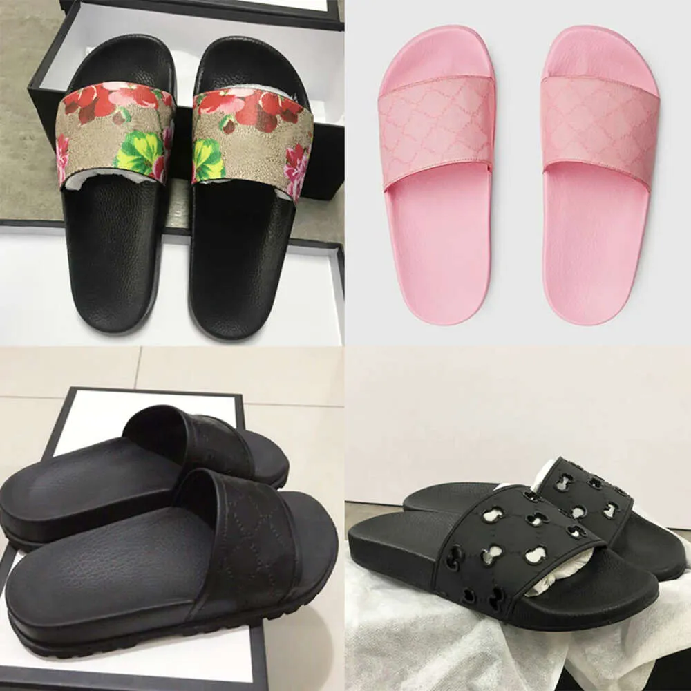 Summer Slide Black Flat Sandals For Women White/Black Rubber Slip