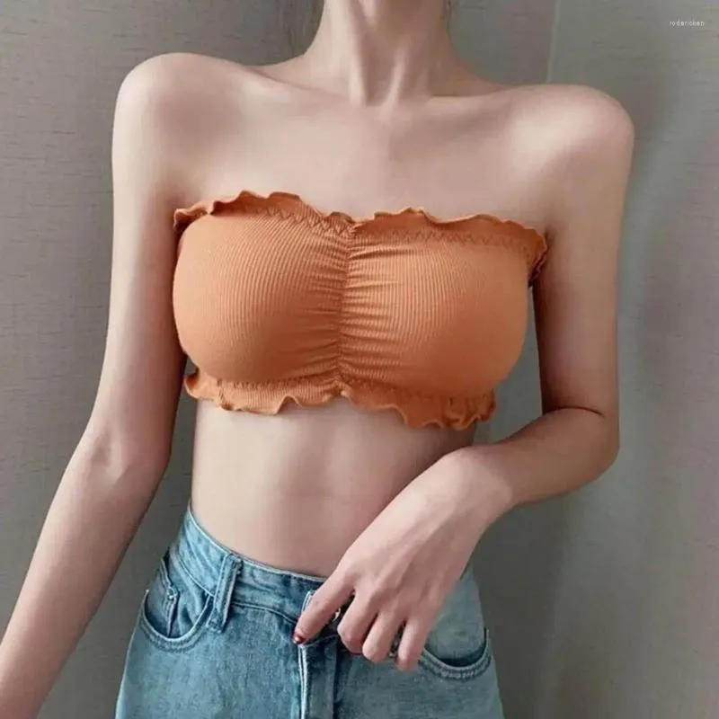 Anti Slip Strapless Push Up Bandeau You Tube Shorts Top With Soft Shirring  Decoration And Solid Color Back Closure For Women From Rodericken, $8.85
