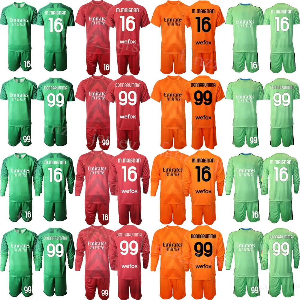 Clube Equipe Homens Futebol Goleiro Mike Maignan Jerseys Set 2022-23 GK Manga Longa Marco Sportiello Gianluigi Donnarumma Reina Rossi Camisa de Futebol Kits ACMiLan