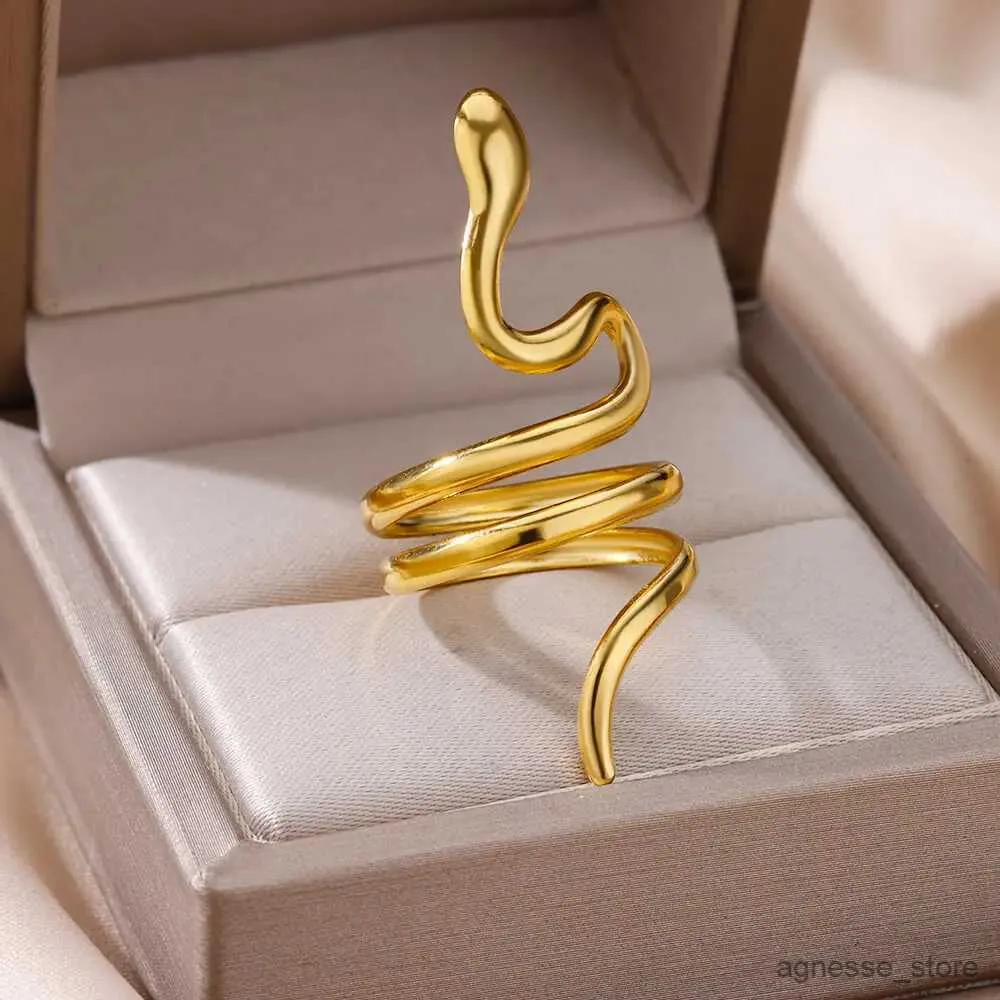 Pierścienie zespołowe pierścienie ze stali nierdzewnej dla kobiet mężczyzn Vintage złoty kolor żeński męski palcem pierścień ślub estetyczny Prezent 2023 R231130