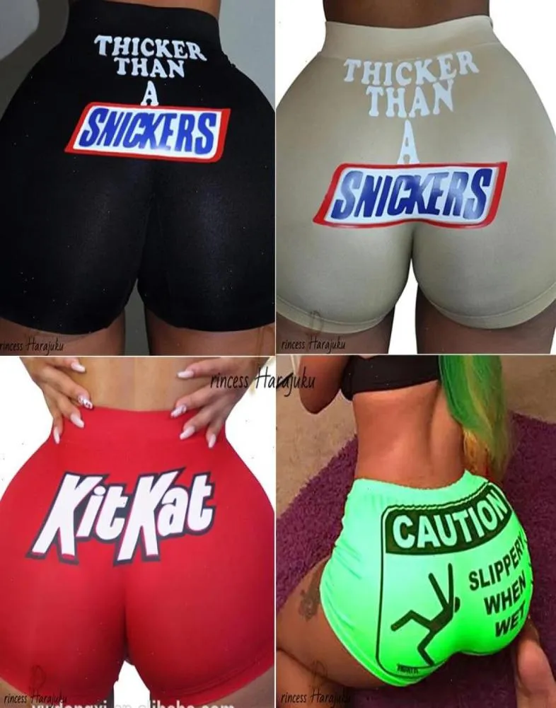 Plus épais qu'un Short d'été Sexy, Slim, pantalon court pour femmes, imprimé hip hop, plage en plein air, taille élastique, 77468753451490