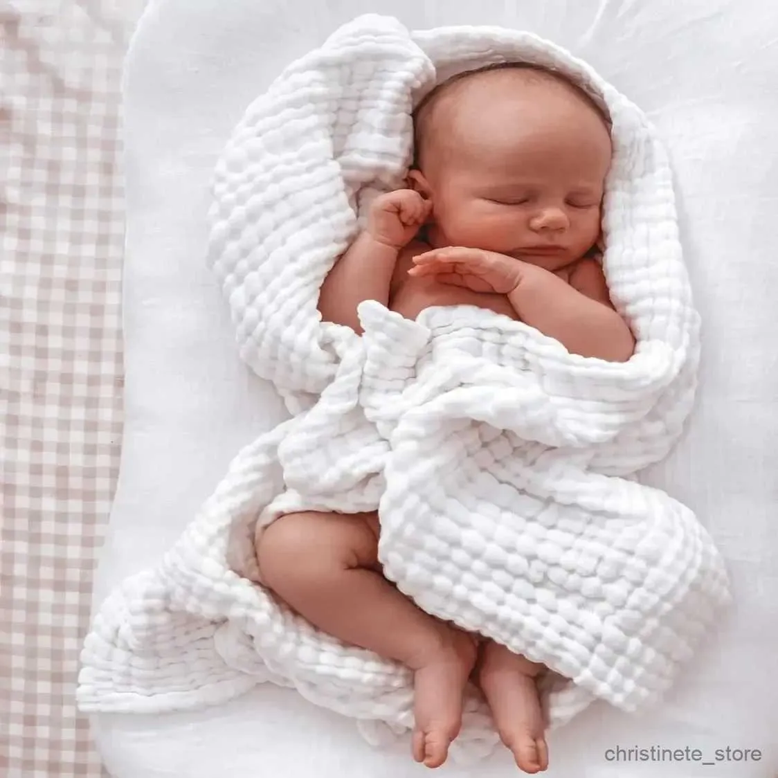 Battaniye kundak katmanlar kundak battaniye bebek battaniye yeni doğan organik yatak kapağı yorgan beyaz renk bebek banyo havlusu