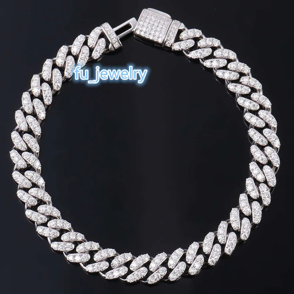 Testeur De Diamant Glacé VVS Moissanite, 10mm, Bijoux En Argent
