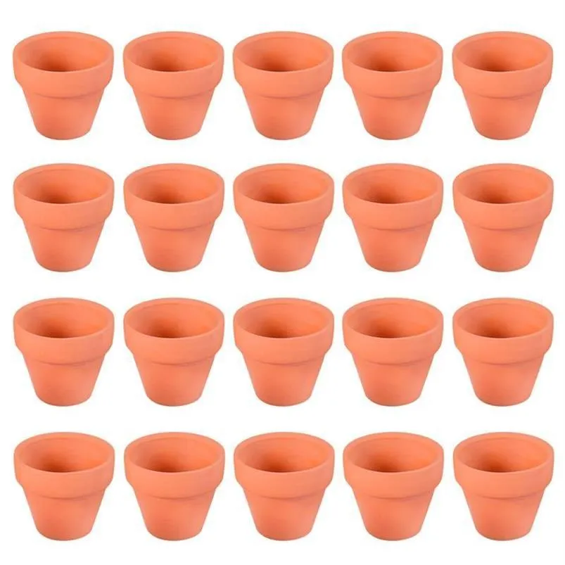 20 pezzi piccolo mini vaso di terracotta argilla ceramica ceramica fioriera cactus vasi da fiori succulente vasi da vivaio ottimo per piante artigianato Y20235e