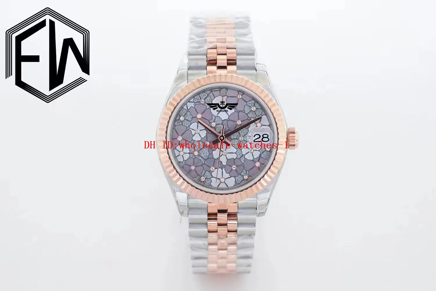 EWF Top Technology Watch TH-10.9mm President 31mm 278273 SAPPHIRE ETA Automatiska mekaniska damer Titta på kvinnors klockor armbandsur Two Tone Rose Gold