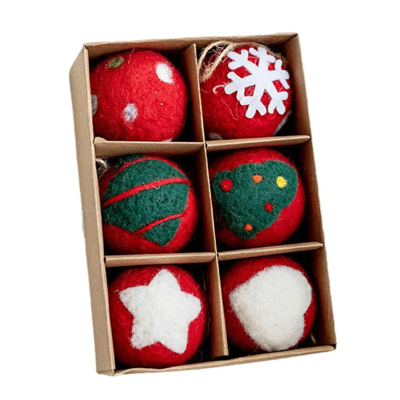 Dekoracje świąteczne 636PCS Felt Ball Ornaments Xmas Tree Dekoration