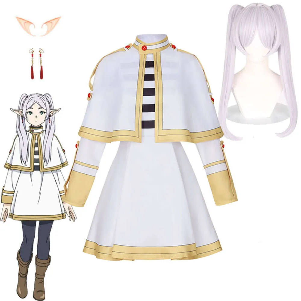 Abito cosplay e accessori Costume da mago Frieren al funerale Parrucca del clan degli elfi Orecchio Abbigliamento anime di Halloween