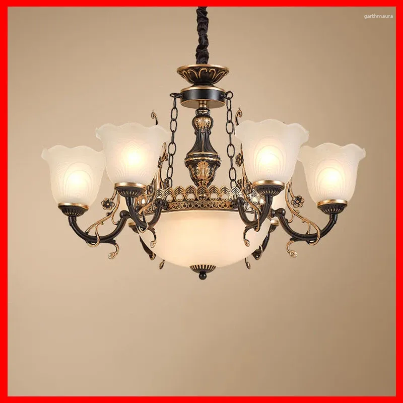 Chandeliers Vintage Chandelier For Living Room Center Light Ceiling Retro Villa Multi-Head Pendant Lamp