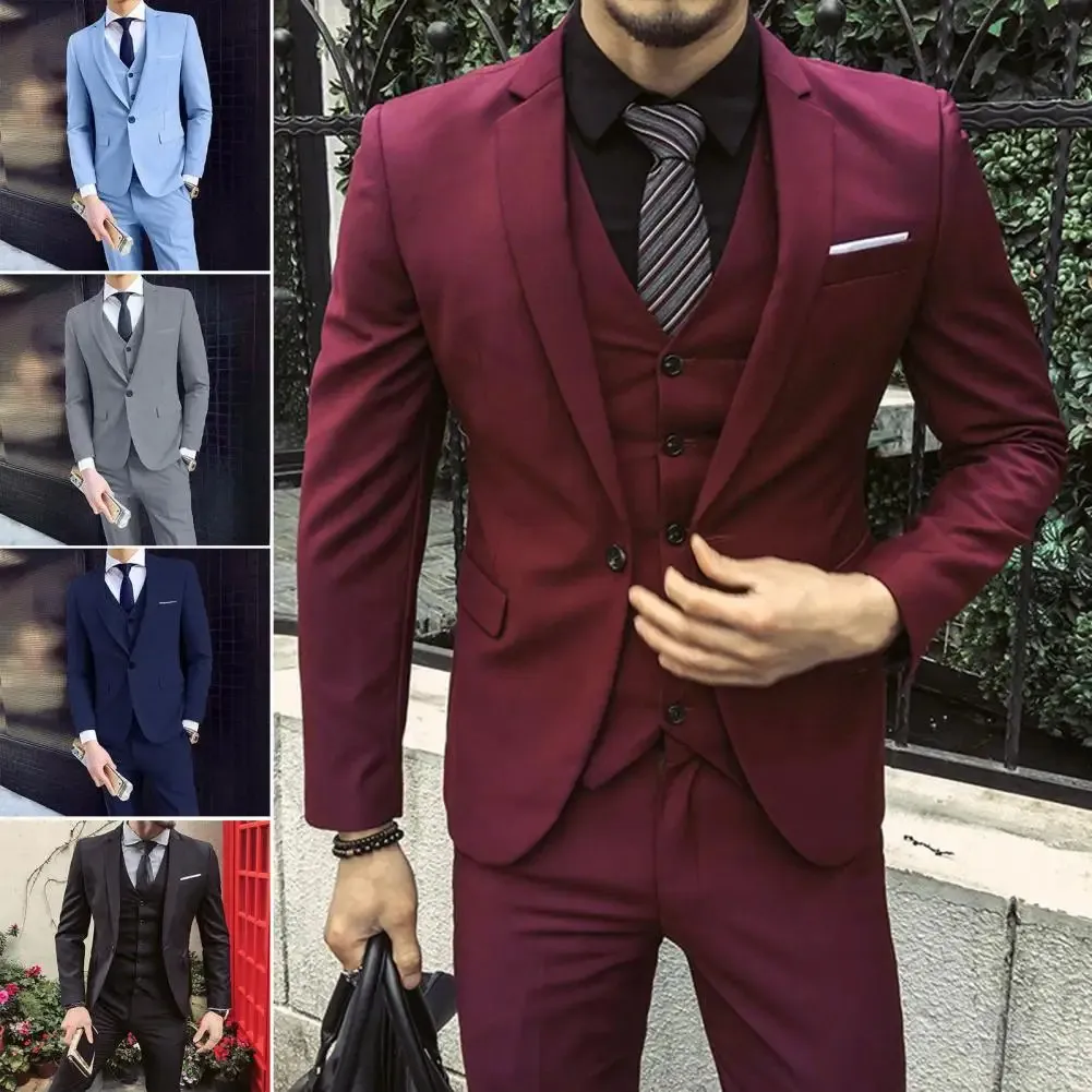 Erkekler Suits Blazers Erkekler 3pieces Setler Düğün Resmi Zarif İş Lüks Tam Yelek Pantolon Katlar Klasik Ceketler Takım Palto Pantolon 231129