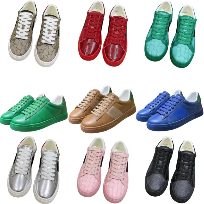 Scarpe designer di marca scarpe da corsa scarpe sneaker eleganti scarpe piattaforma di pelle di lussuoso piattaforma di cuoio colorato per uomini di mucca da donna a basso piatto