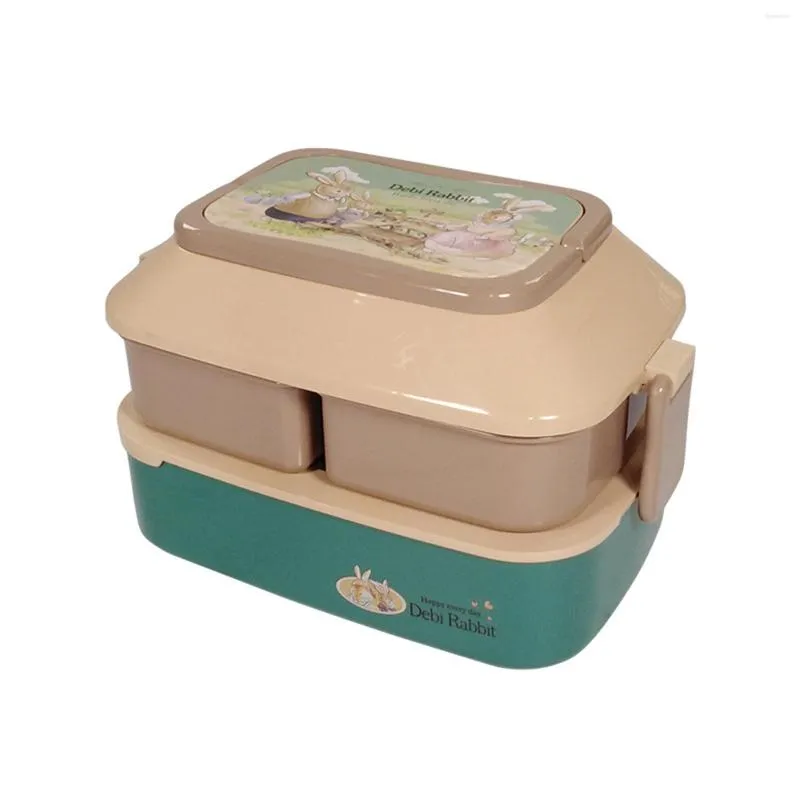 Dinnerware Sets Kids Lunch Box Containers For School Divided Picnic Lunchbox With Tableware Microwave Safe Students Adults Gass