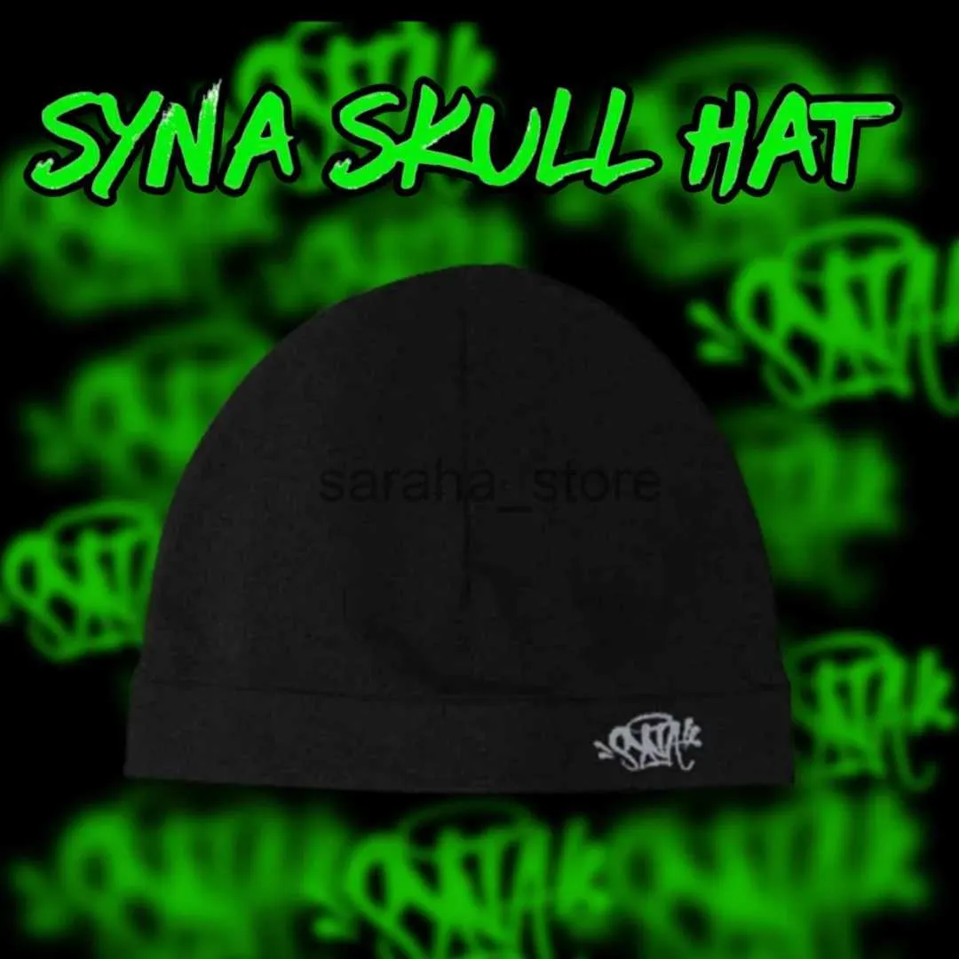 Beanie/Kafatası Kapakları Syna Cap Syna Syna World Kafatası Şapkası 2023 Yeni Örgü Syna Syna Syna Hat erkek kadın Paragraf Kalite Kapağı Y2K Sıcak Beanies J231130