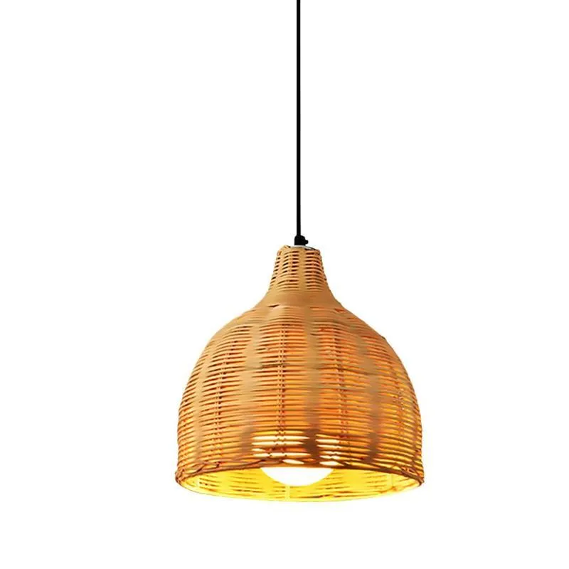 Żyrandole 1pc w stylu chińskim lampa sufitowa kreatywna dekoracyjna rattan tkany żyrandol