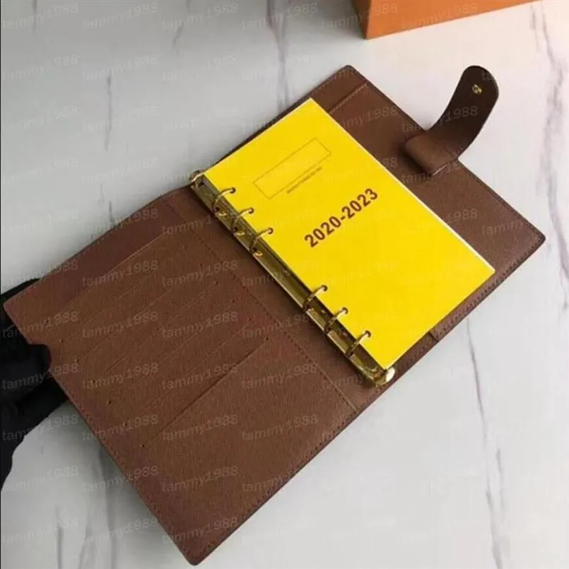 Genuine Leather 7A Quality Notebook Wallets Bags Holder Credit Case Book Cover Fashion Diary Small Ring Agenda Planner Notebooks W2300