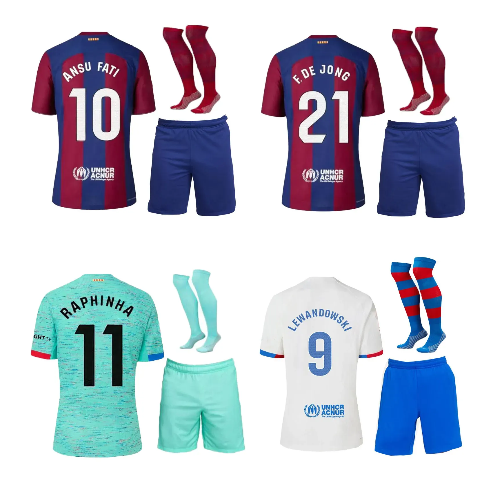 Kostenloser Versand 2023 BarcelonaS Kinder Kinder Fußball-Kits Fußball-Trikots 23/24 RAPHINHA GAVI Camiseta De Futbol PEDRI FERRAN Fußball-T-Shirt-Anzug