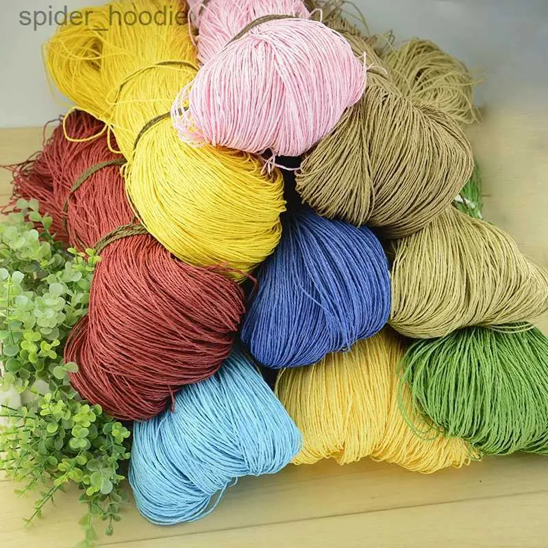 Yarn 500g Raffia Yarn Paper Grass Cotton for Knitting and Crochet Handmade Diy Str Hat Bag Doll Slippers Weave Soft Thread Summer L231130