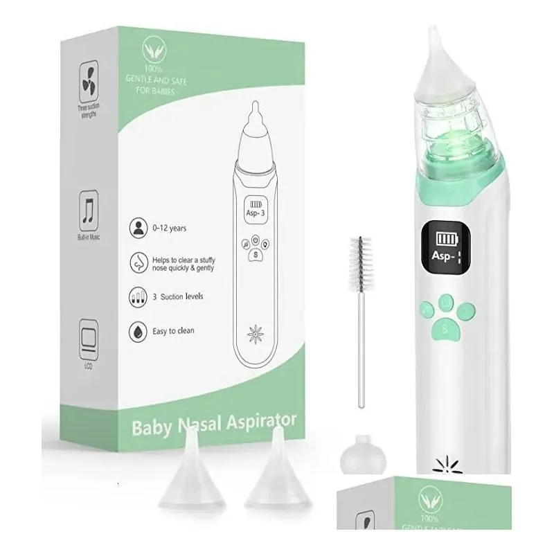 Aspirateurs nasaux Nettoyeur de nez électrique pour bébé avec musique Suck Snot Soft Sile Aspiration réglable Aspirateur pour enfant Sécurité sanitaire Faible bruit Otuqy