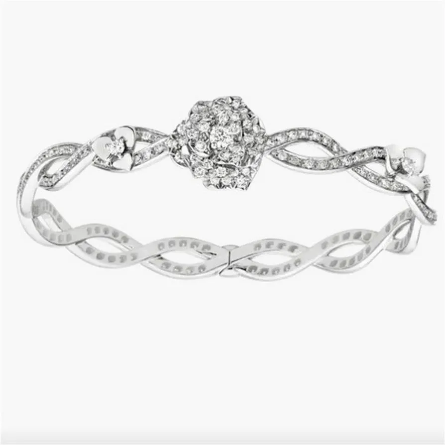 PIAGE armband ROSE serie armband Ingelegd kristal Extreem 18K verguld sterling zilver Luxe sieraden van hoge kwaliteit merk desig248L