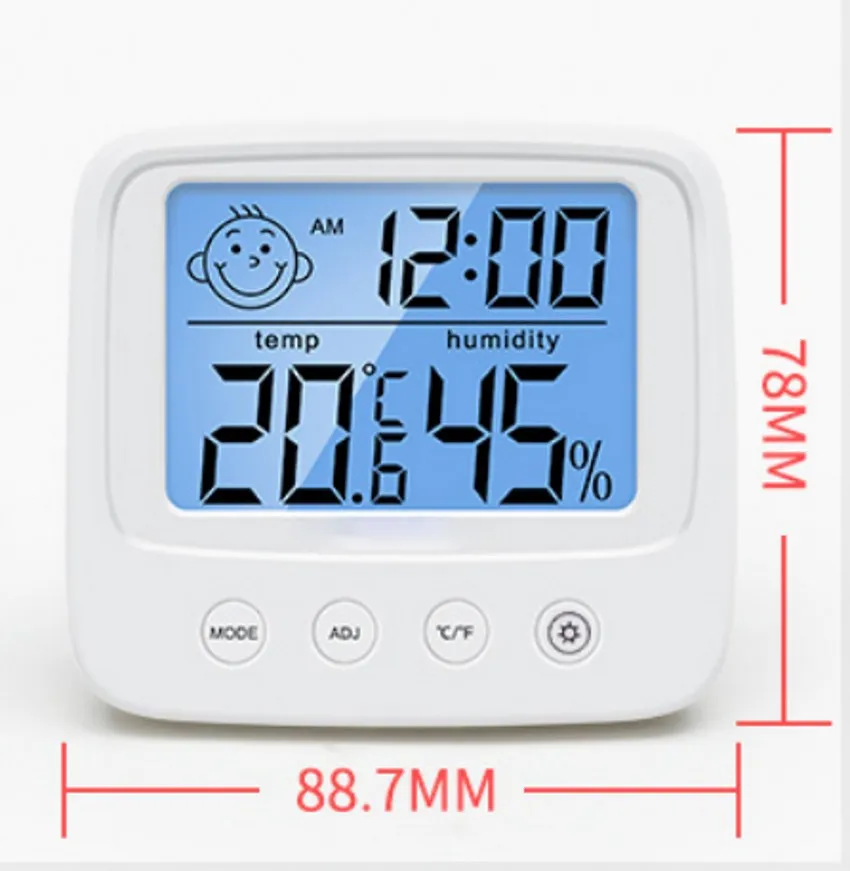 Inomhus- och utomhustermometer Digital Hygrometer Temperatur Fuktighet Monitor Alarmklocka Instrument LCD Digital Display Electronic