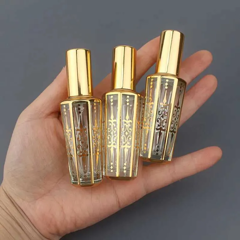 15ml frascos de spray amostra de ouro recipientes vazios viagem portátil garrafa de perfume de vidro atomizador elegante álcool ultra névoa pulverizador