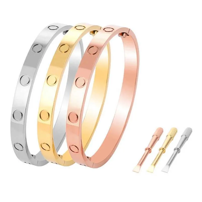 Men's Bracelet Rose Gold Bracelet Ladies 316L Stainless Steel Designer Jewelry Luxury Design Couple Birthday Engagement Gift 2629