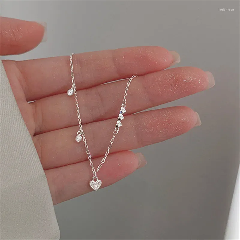 Charm Armband 925 Silver Plated Zircon Love Heart for Women Girls Elegant Wedding Party Jewelry SL525