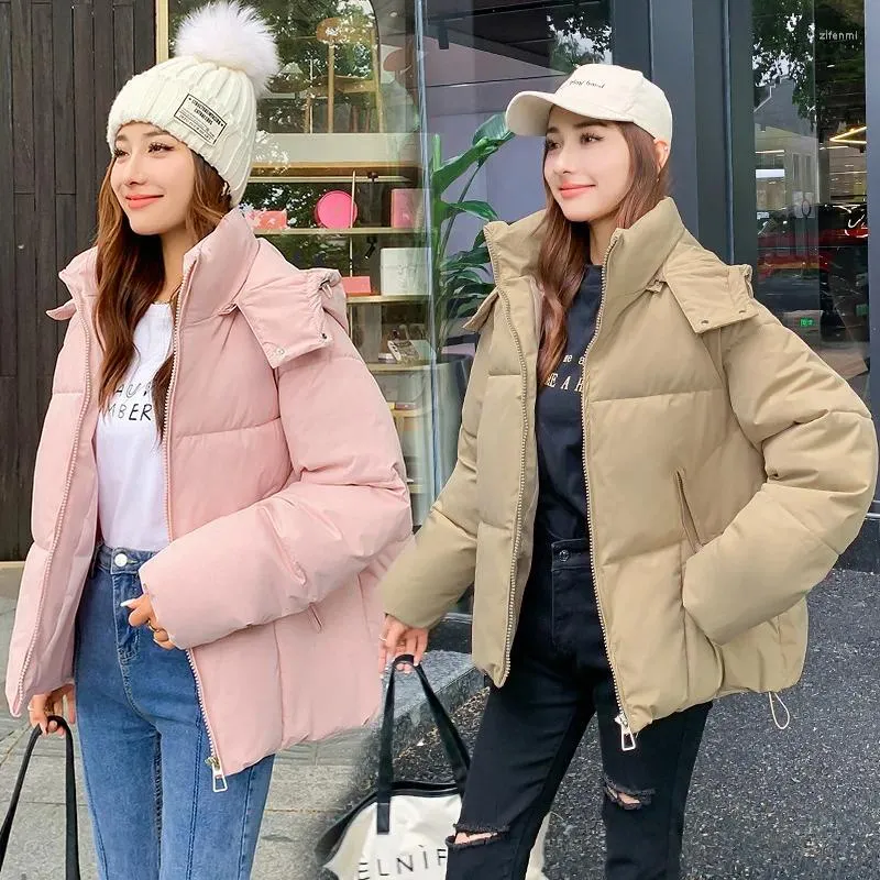 Kvinnors dike rockar vinterrock 2023 kort jacka koreansk mode lös ner vadderad varm